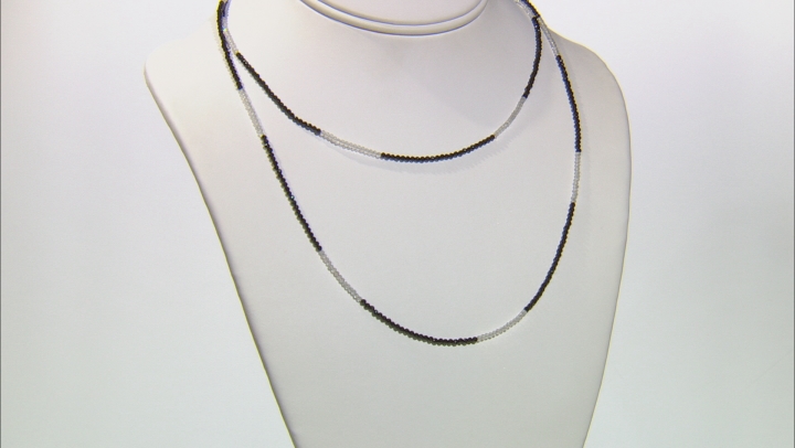 Black Spinel Rhodium Over Sterling Silver Beaded Necklace 30.00ctw Video Thumbnail
