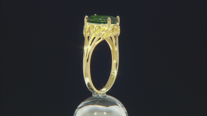 Green Chrome Diopside 18K Yellow Gold Over Sterling Silver Ring 2.70ct Video Thumbnail