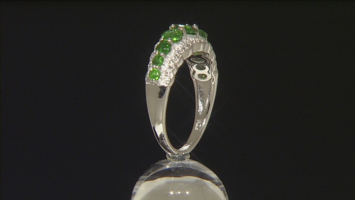 Green Chrome Diopside Rhodium Over Sterling Silver Ring 1.67ctw Video Thumbnail