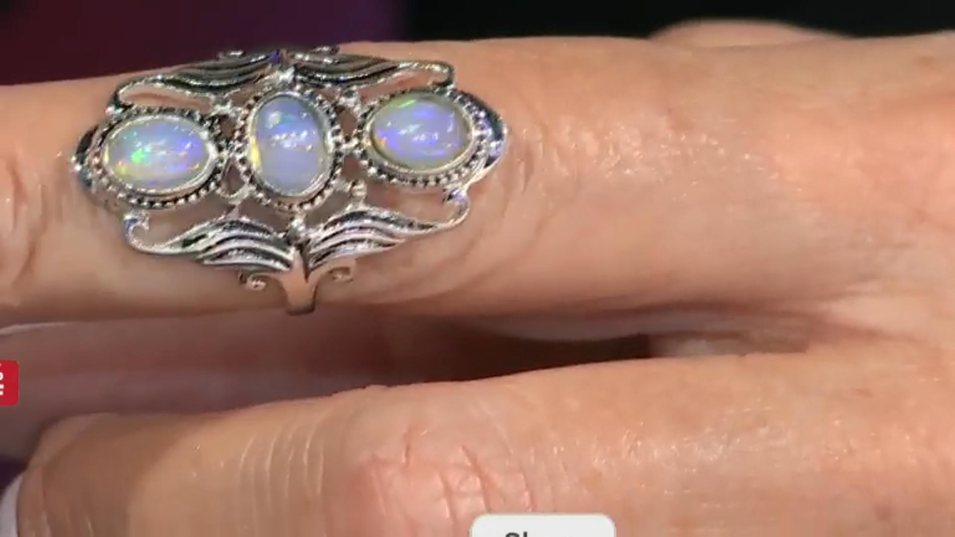 Ethiopian Opal Sterling Silver Statement Ring 1.50ctw Video Thumbnail