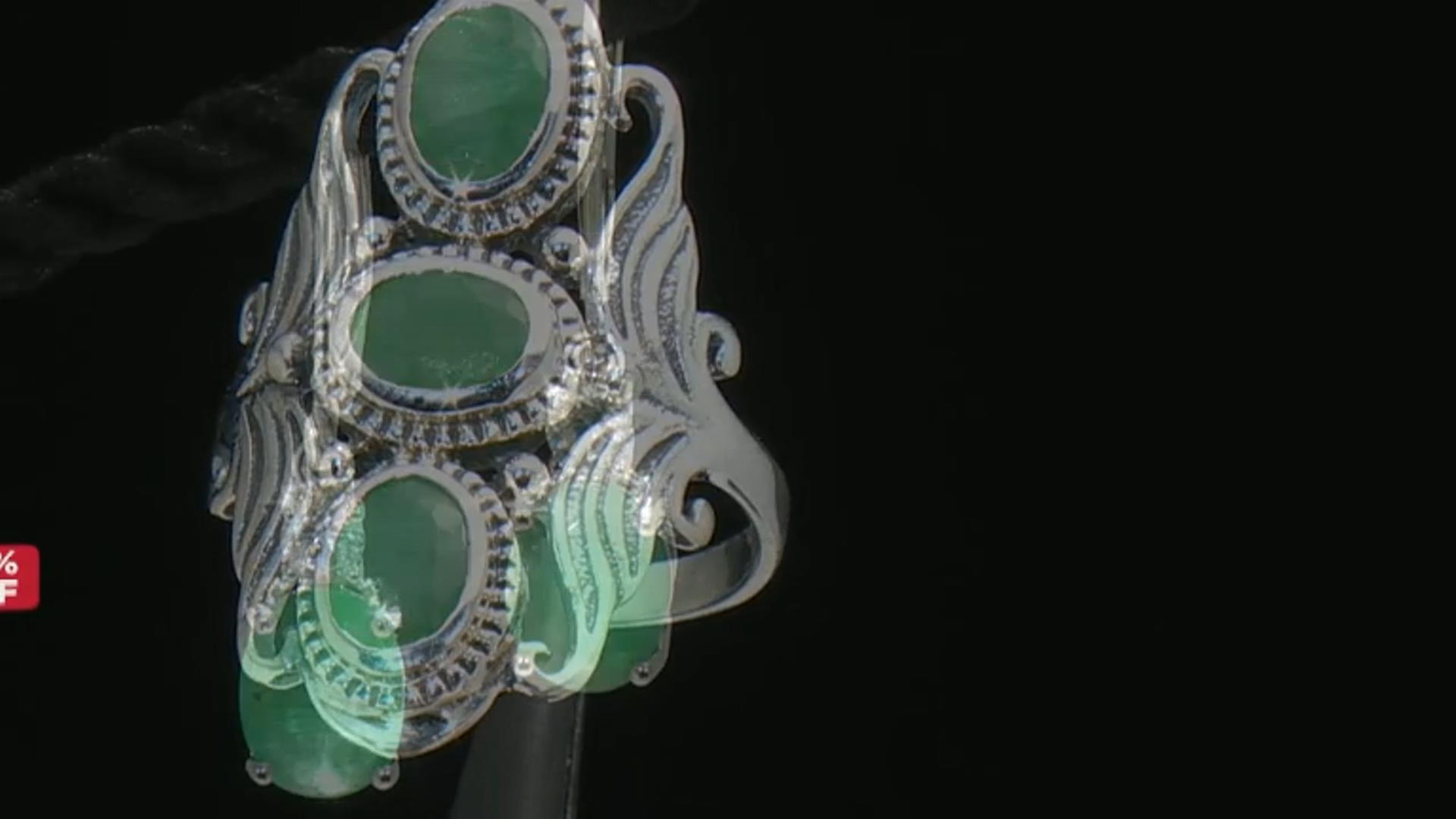 Green Emerald Rhodium Over Sterling Silver Earrings 3.76ctw Video Thumbnail