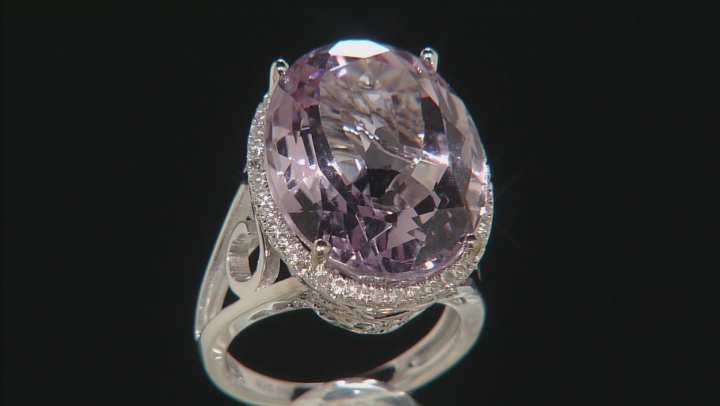 Lavender Amethyst Rhodium Over Silver Ring 22.36ctw Video Thumbnail