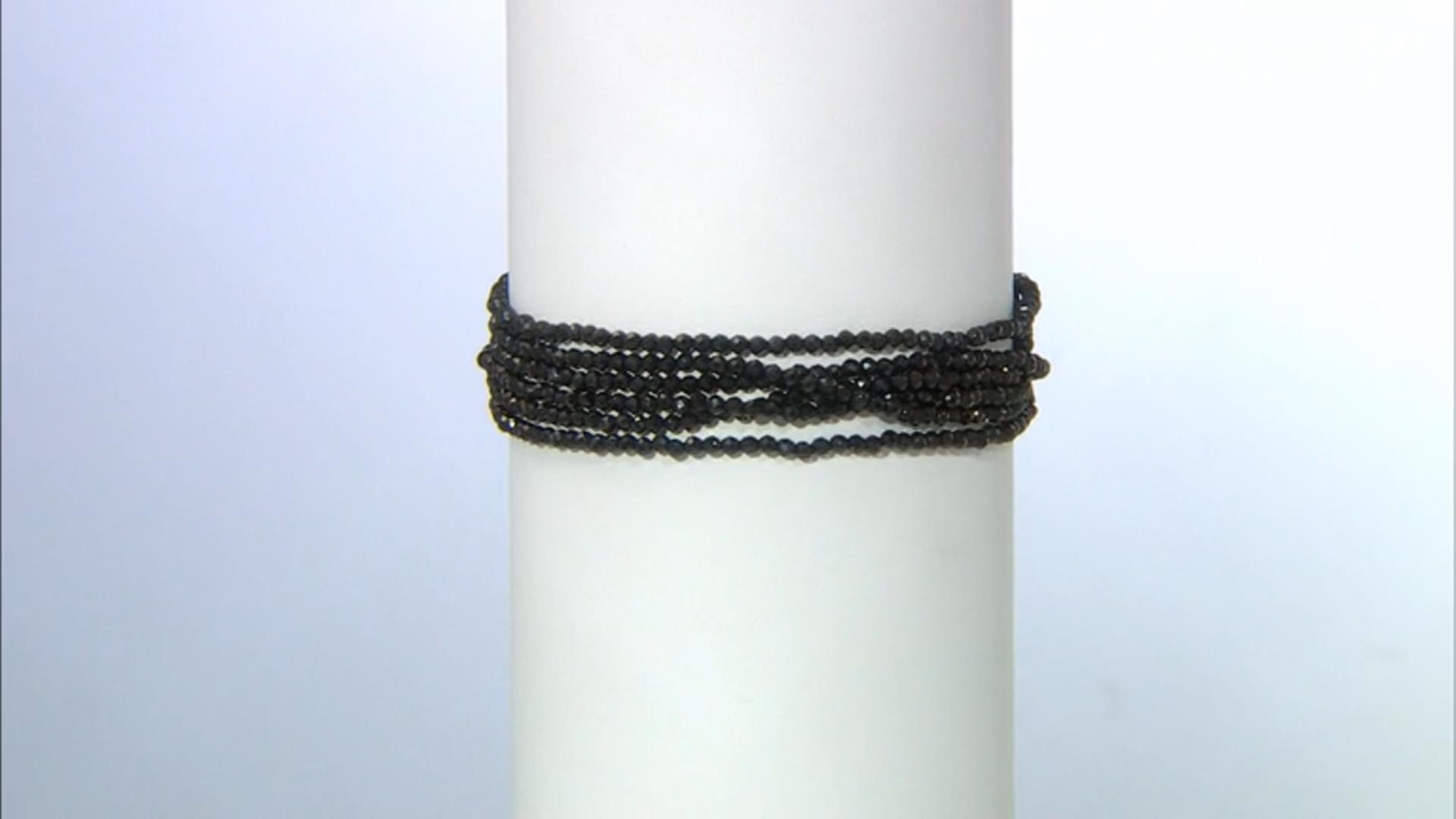 Black Spinel Rhodium Over Sterling Silver Bracelet 30.00ctw Video Thumbnail