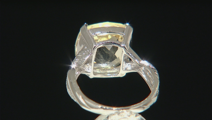 Yellow Citrine Rhodium Over Sterling Silver Ring 6.50ct Video Thumbnail