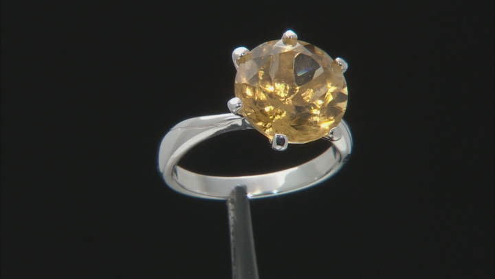 Yellow Citrine Rhodium Over Sterling Silver Ring 6.00ct Video Thumbnail