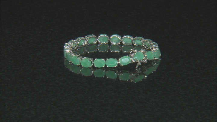 Green Emerald Sterling Silver Bracelet 24.27ctw Video Thumbnail