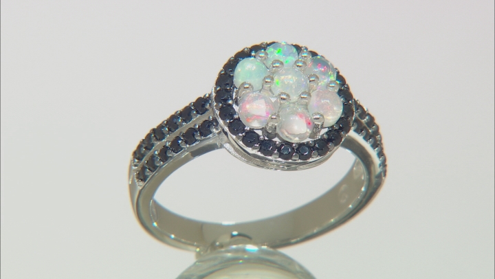 Ethiopian Opal Rhodium Over Sterling Silver Ring 1.28ctw Video Thumbnail