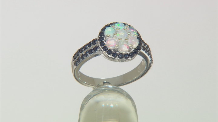 Ethiopian Opal Rhodium Over Sterling Silver Ring 1.28ctw Video Thumbnail