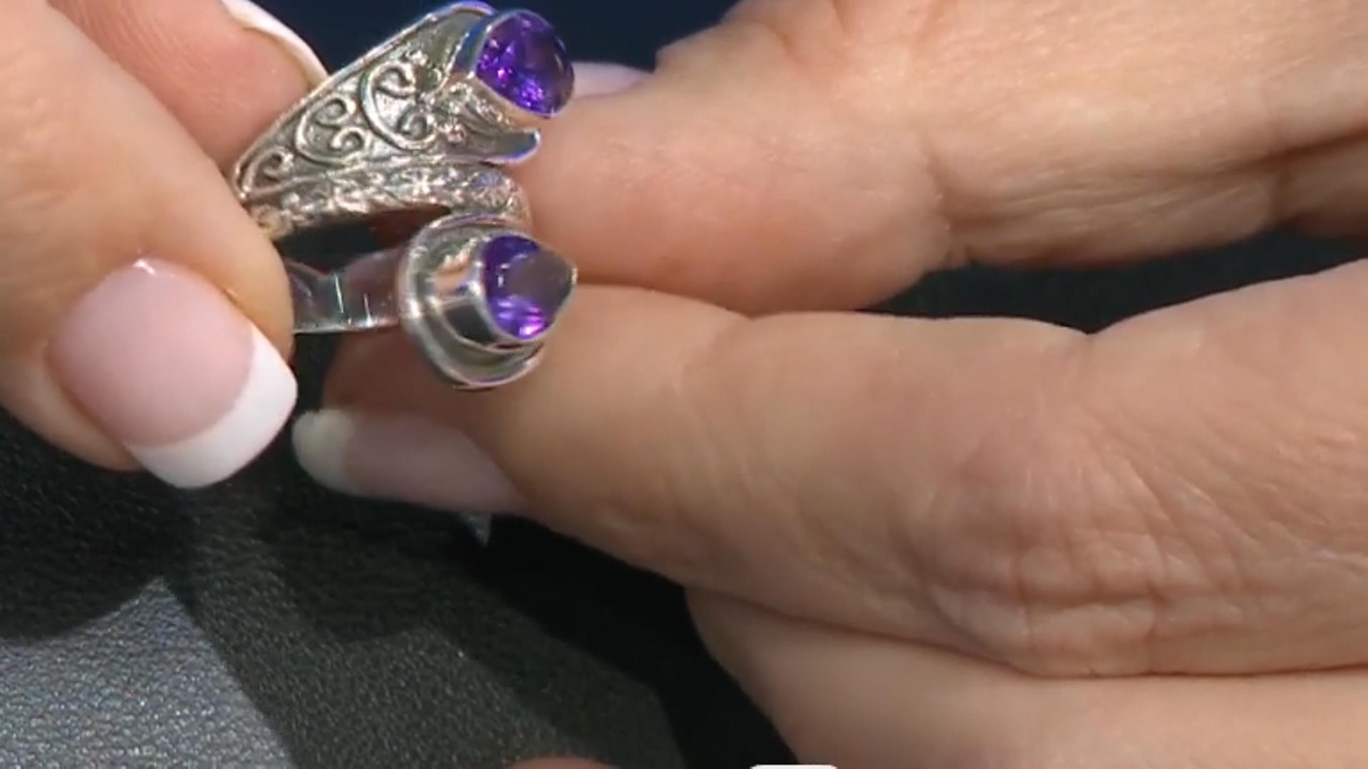 Purple Amethyst Sterling Silver Bypass Ring 3.00ctw Video Thumbnail