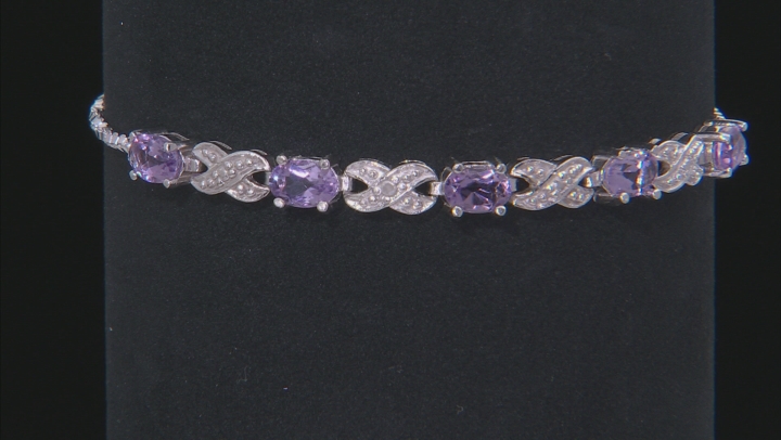 Lavender Amethyst Rhodium Over Sterling Silver Sliding Adjustable Bracelet 1.75ctw Video Thumbnail