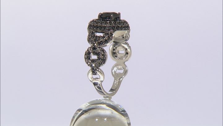 Black Spinel Rhodium Over Sterling Silver Ring 1.75ctw Video Thumbnail