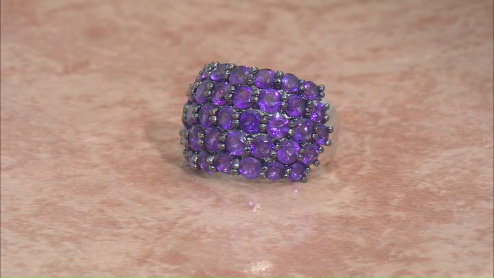 Purple Amethyst Rhodium Over Sterling Silver Ring 2.50ctw Video Thumbnail