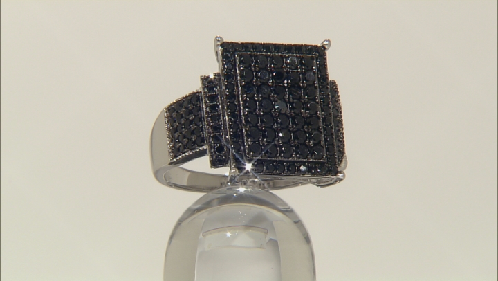 Black Spinel Rhodium Over Sterling Silver Ring 2.02ctw Video Thumbnail