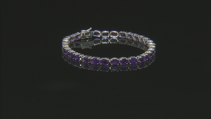 Purple Amethyst Rhodium Over Sterling Silver Bracelet 15.10ctw