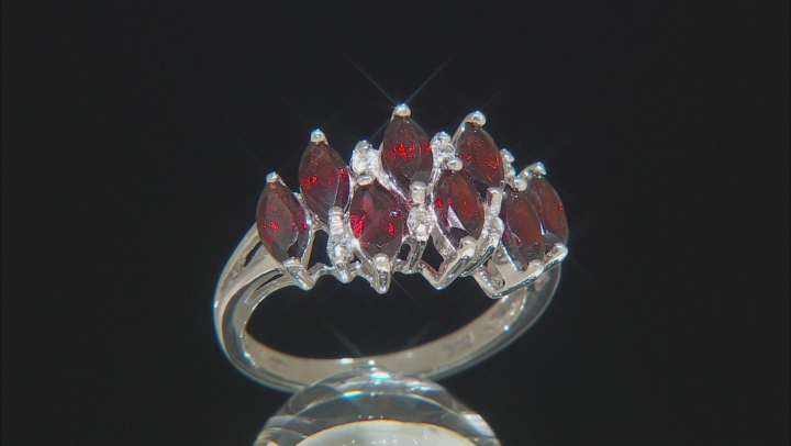 Red Garnet Rhodium Over Sterling Silver Ring 1.93ctw Video Thumbnail
