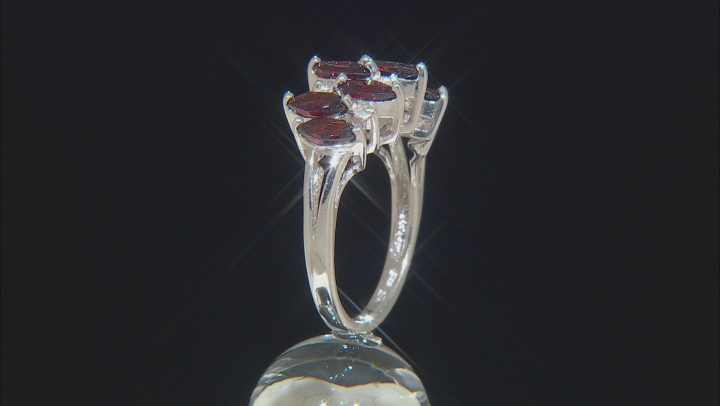 Red Garnet Rhodium Over Sterling Silver Ring 1.93ctw Video Thumbnail