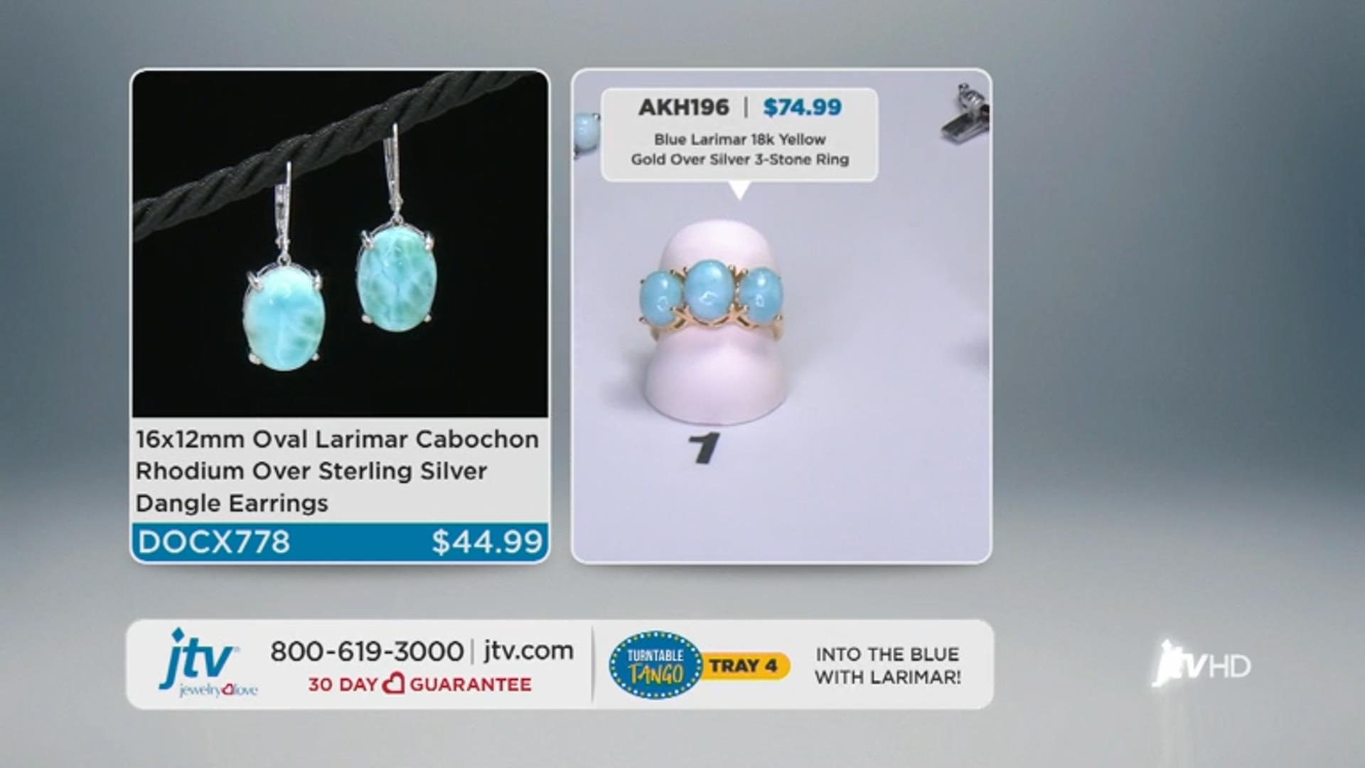 Blue Larimar Rhodium Over Sterling Silver Earrings Video Thumbnail