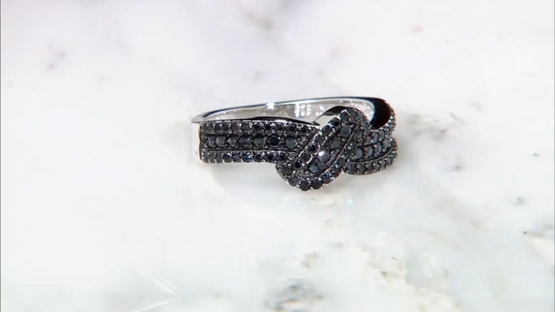 Black Spinel Rhodium Over Sterling Silver Ring .76ctw Video Thumbnail