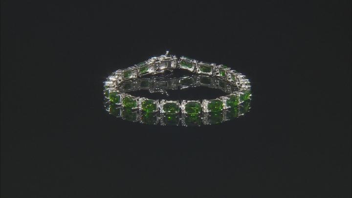 Green Chrome Diopside Rhodium Over Sterling Silver Bracelet 17.88ctw Video Thumbnail