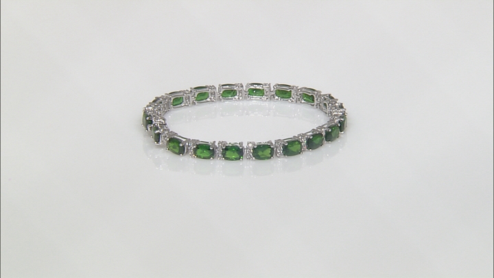 Green Chrome Diopside Rhodium Over Sterling Silver Bracelet 17.88ctw Video Thumbnail