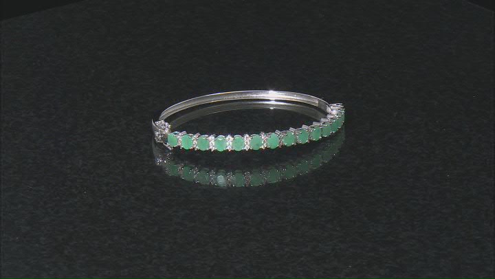 Green Sakota Emerald Sterling Silver Bangle Bracelet 8.50ctw Video Thumbnail