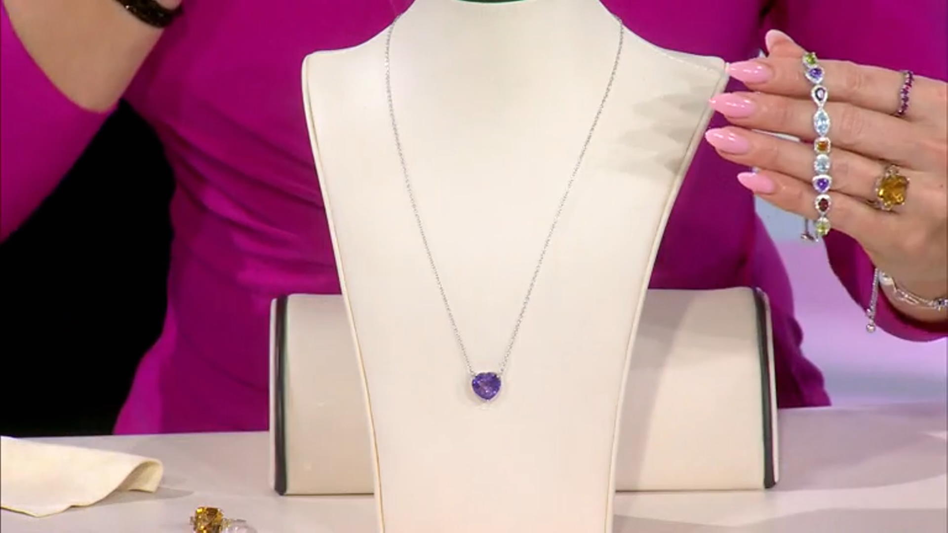Purple African Amethyst Rhodium Over Sterling Silver Necklace 4.25ctw Video Thumbnail
