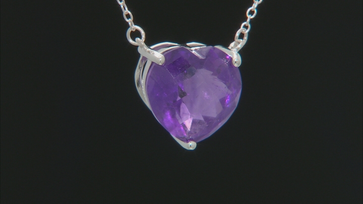 Purple African Amethyst Rhodium Over Sterling Silver Necklace 4.25ctw Video Thumbnail