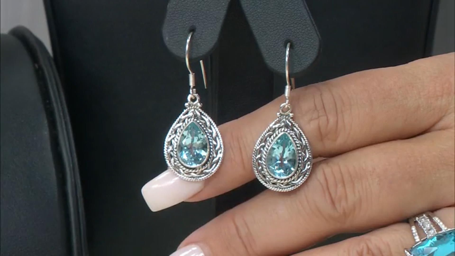 Blue Topaz Solitaire Sterling Silver Earrings 8.00ctw Video Thumbnail