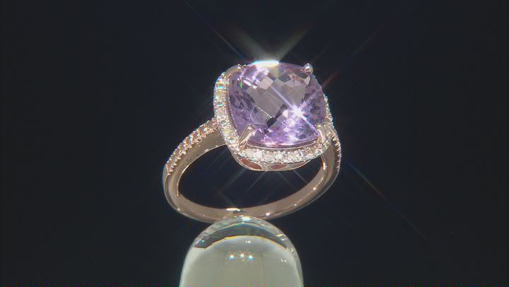 Purple Amethyst 18k Rose Gold Over Sterling Silver Ring 6.10ctw Video Thumbnail