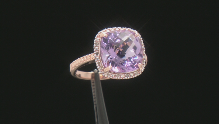 Purple Amethyst 18k Rose Gold Over Sterling Silver Ring 6.10ctw Video Thumbnail