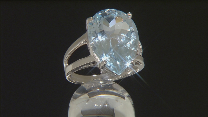 Swiss Blue Topaz Rhodium Over Sterling Silver Ring 12.00ct Video Thumbnail