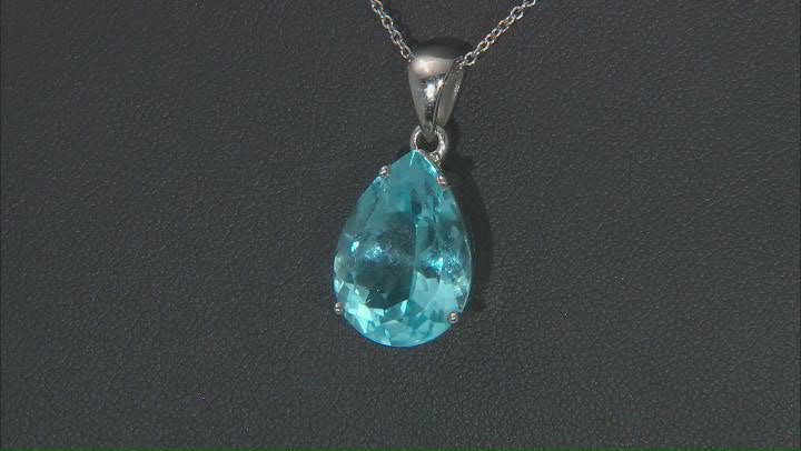 Sky Blue Topaz Rhodium Over Sterling Silver Pendant 12.00ct Video Thumbnail