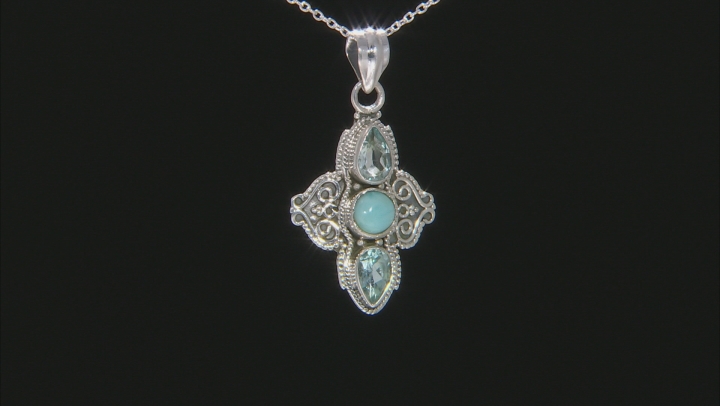 Sky Blue Topaz Sterling Silver Pendant With Chain 2.40ctw Video Thumbnail