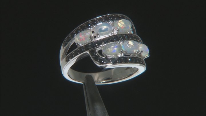 Ethiopian Opal Rhodium Over Sterling Silver Ring 1.81ctw Video Thumbnail