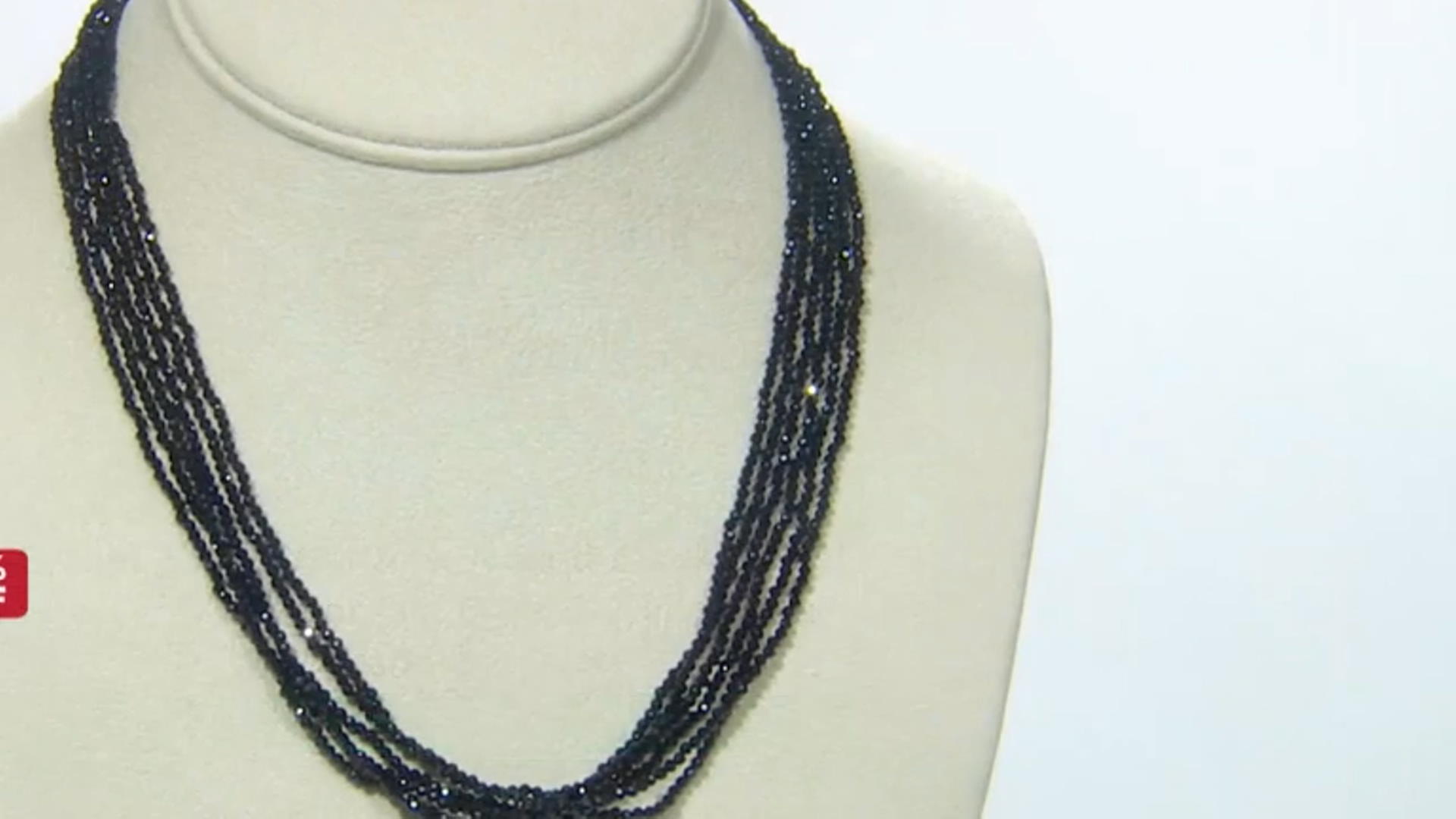 Black Spinel Rhodium Over Sterling Silver Bead Necklace 90.00ctw Video Thumbnail