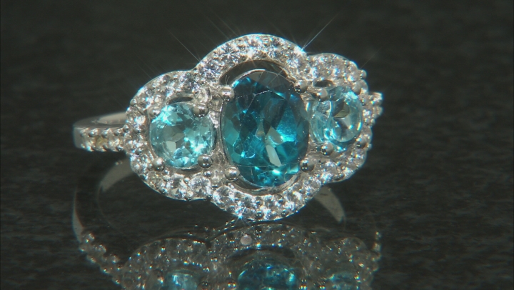 London Blue Topaz Rhodium Over Sterling Silver Ring 2.74ctw Video Thumbnail