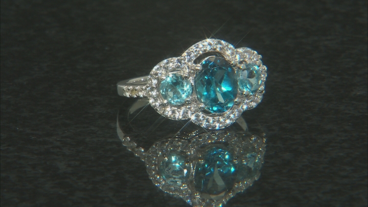 London Blue Topaz Rhodium Over Sterling Silver Ring 2.74ctw Video Thumbnail