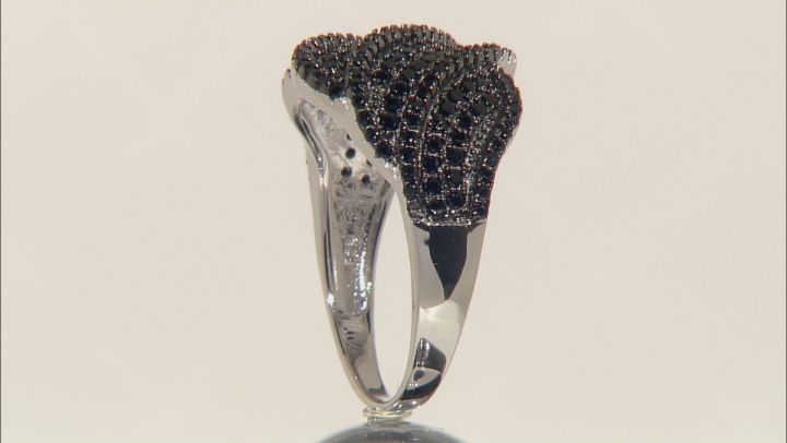 Black Spinel Rhodium Over Sterling Silver Ring 1.00ctw Video Thumbnail