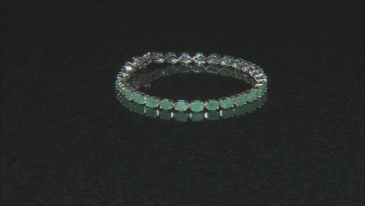 Green Emerald Rhodium Over Sterling Silver Tennis Bracelet 8.50ctw Video Thumbnail