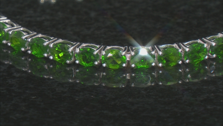 Green Chrome Diopside Rhodium Over Sterling Silver Bracelet 12.25ctw Video Thumbnail