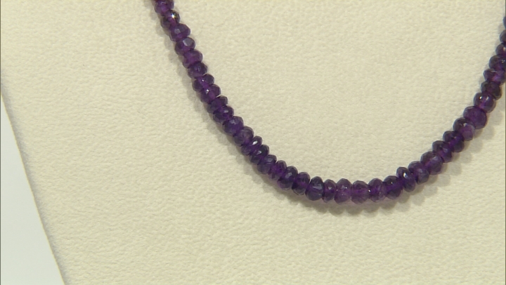 Sterling Silver & Amethyst Bead Necklace (NK1066) - Southwest