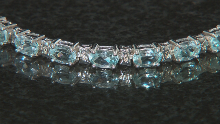Sky Blue Glacier Topaz Rhodium Over Sterling Silver Bracelet 11.90ctw Video Thumbnail
