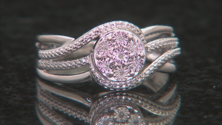 White Diamond Accent Rhodium Over Sterling Silver Ring Video Thumbnail
