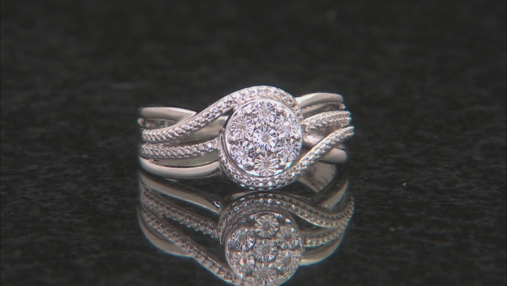 White Diamond Accent Rhodium Over Sterling Silver Ring Video Thumbnail