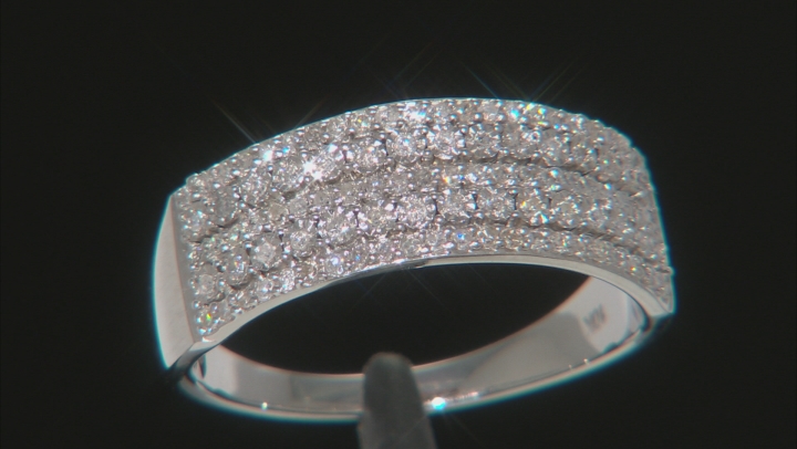 White Diamond 10k White Gold Wide Band Ring .25ctw Video Thumbnail