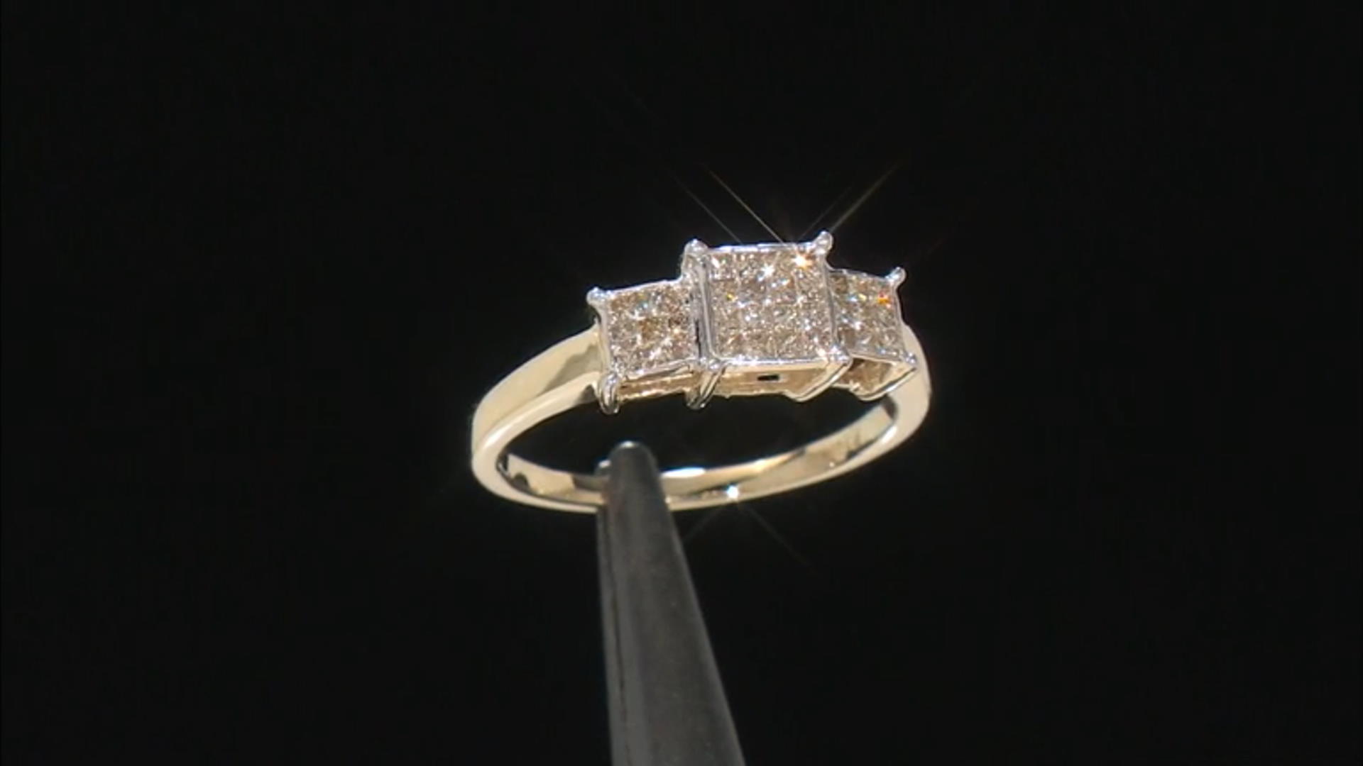 Candlelight Diamonds™ 10k Yellow Gold Cluster Ring 0.35ctw Video Thumbnail