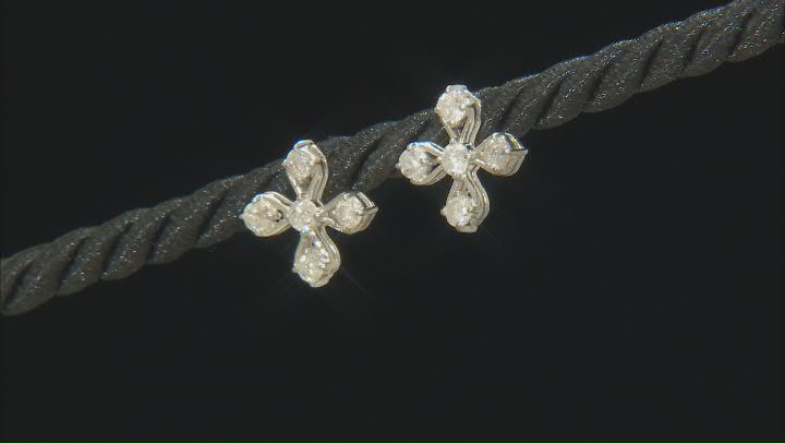White Diamond Platinum Over Sterling Silver Stud Earrings 0.85ctw Video Thumbnail