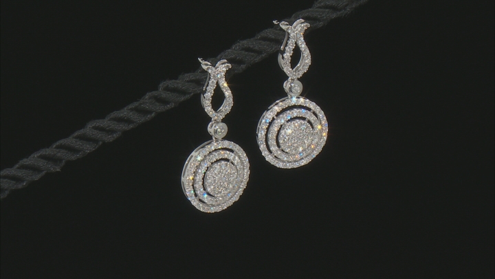 White Diamond 10K White Gold Dangle Earrings 1.60ctw