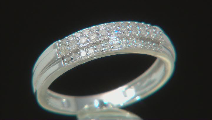 White Diamond 10K White Gold Band Ring 0.25ctw Video Thumbnail