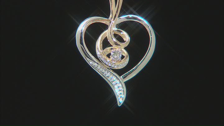 White Diamond Accent 10K Two-Tone Gold Heart Pendant Video Thumbnail
